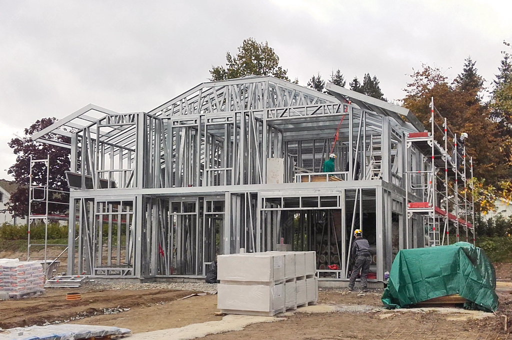 double storey residential house light steel construction