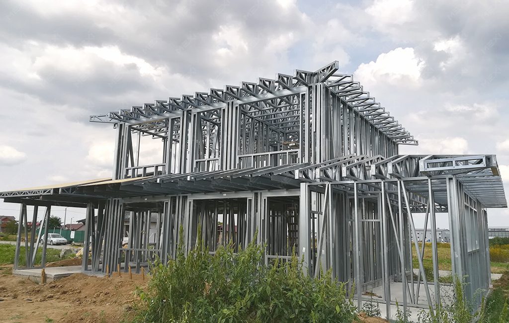 double story house with framing system