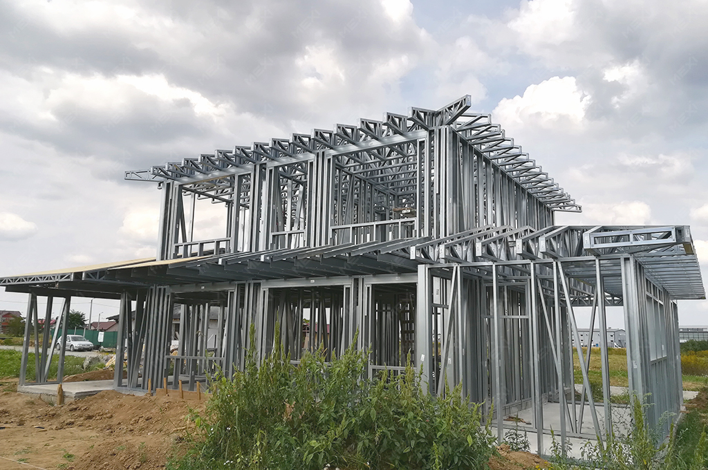 double story house with framing system