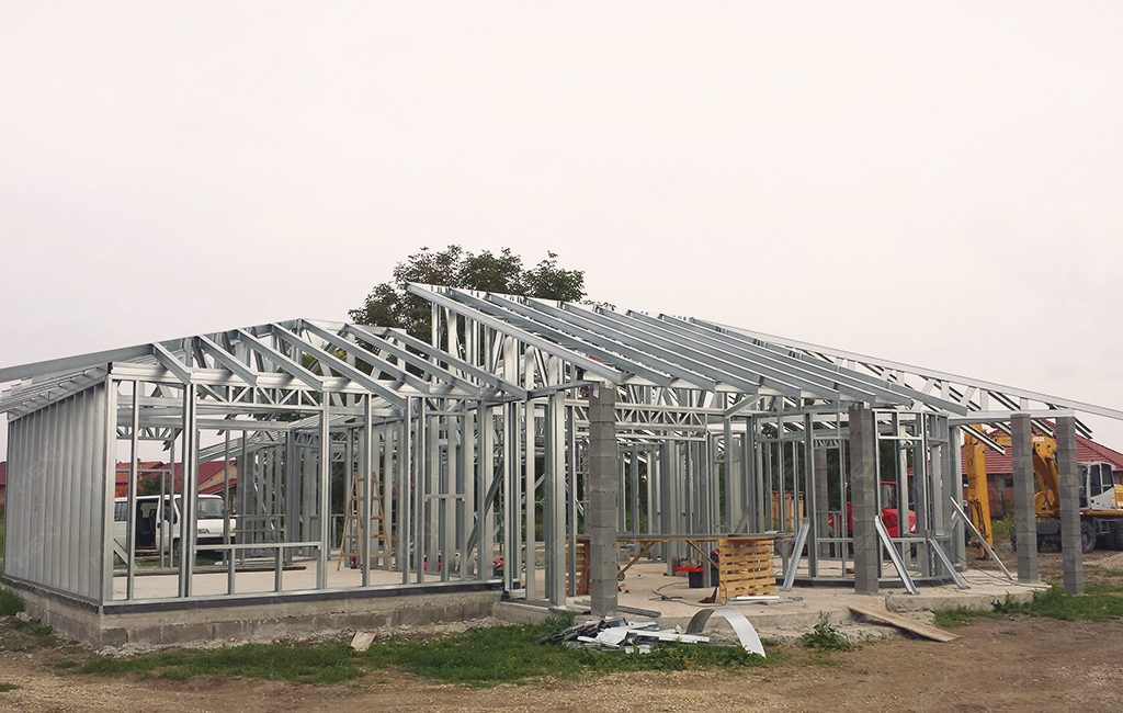 family house with light steel structure