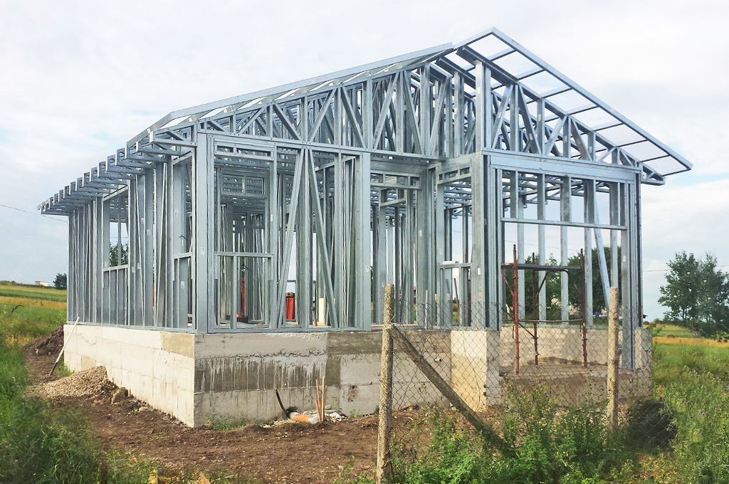 one floor house on steel structure