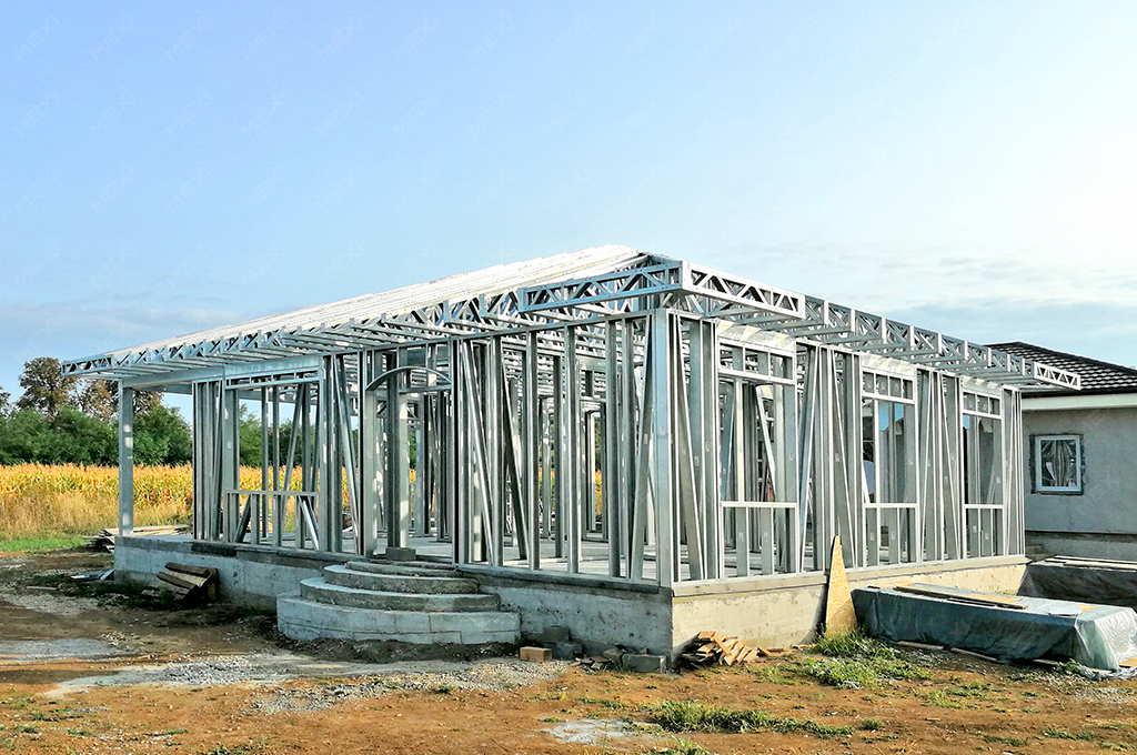 one floor house with light steel structure