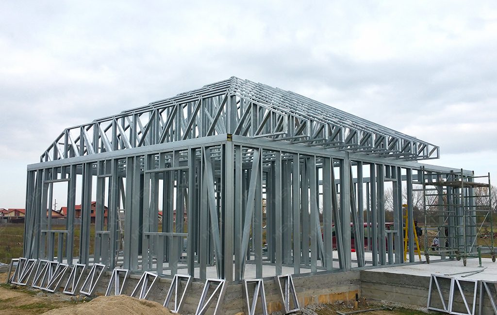 single storey house on metal structure