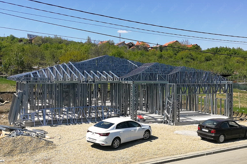 family house with light steel profile structure