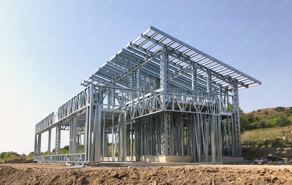 house plus attic panoramic light steel modern construction