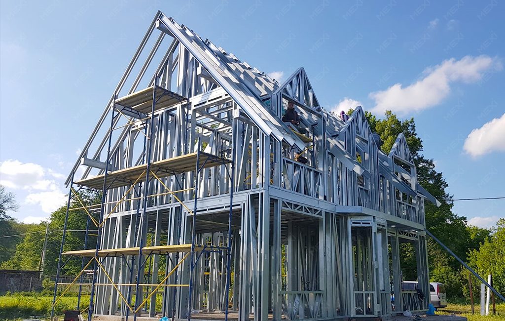 house with attic metal profiles