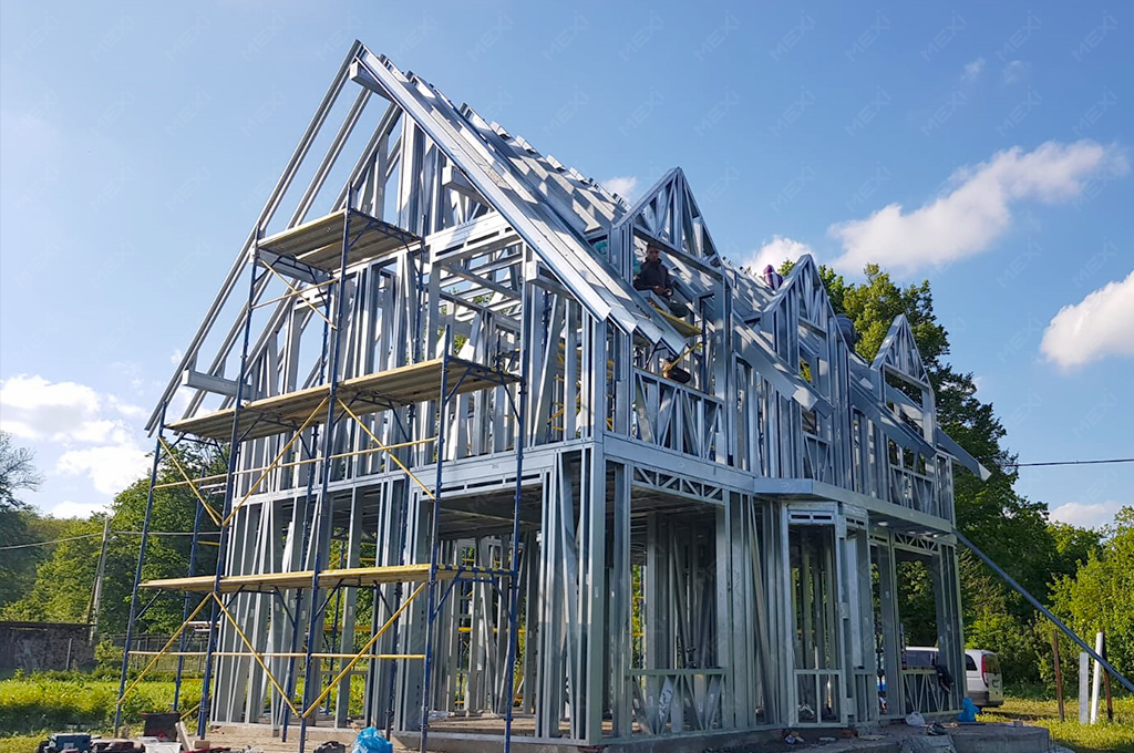 house with attic metal profiles