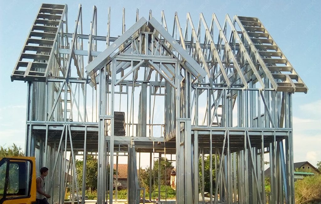 house with attic steel framing