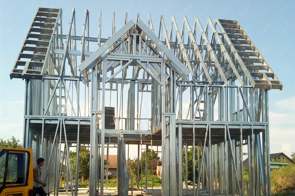 house with attic steel framing