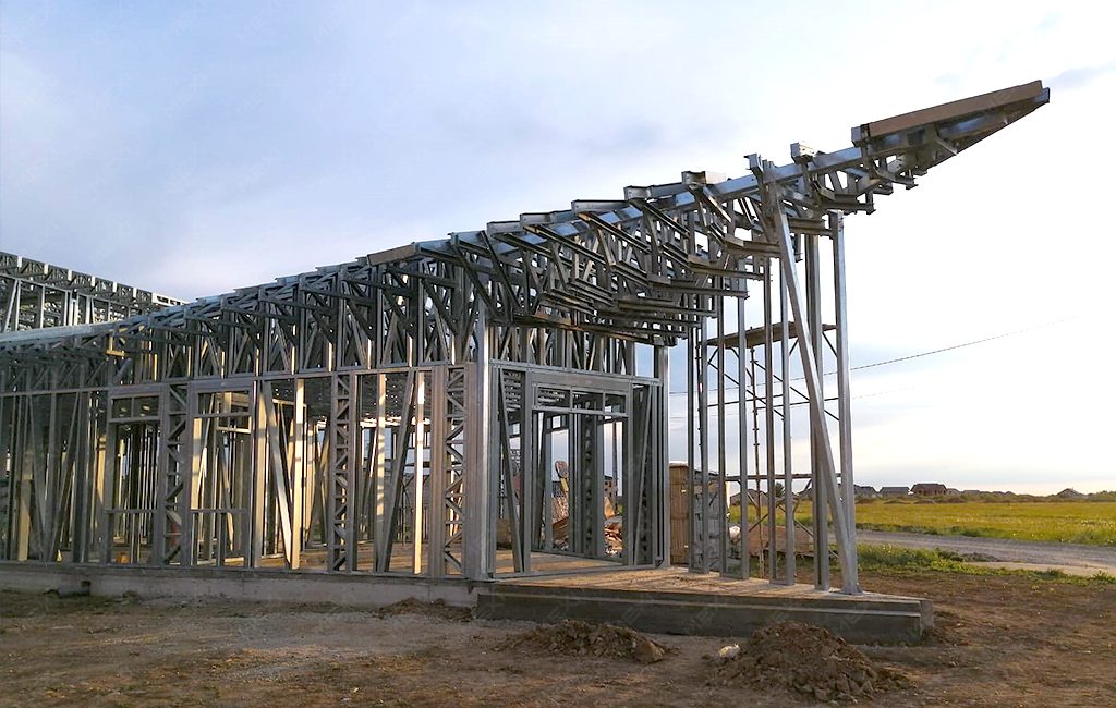 modern veterinary clinic construction with metal structures