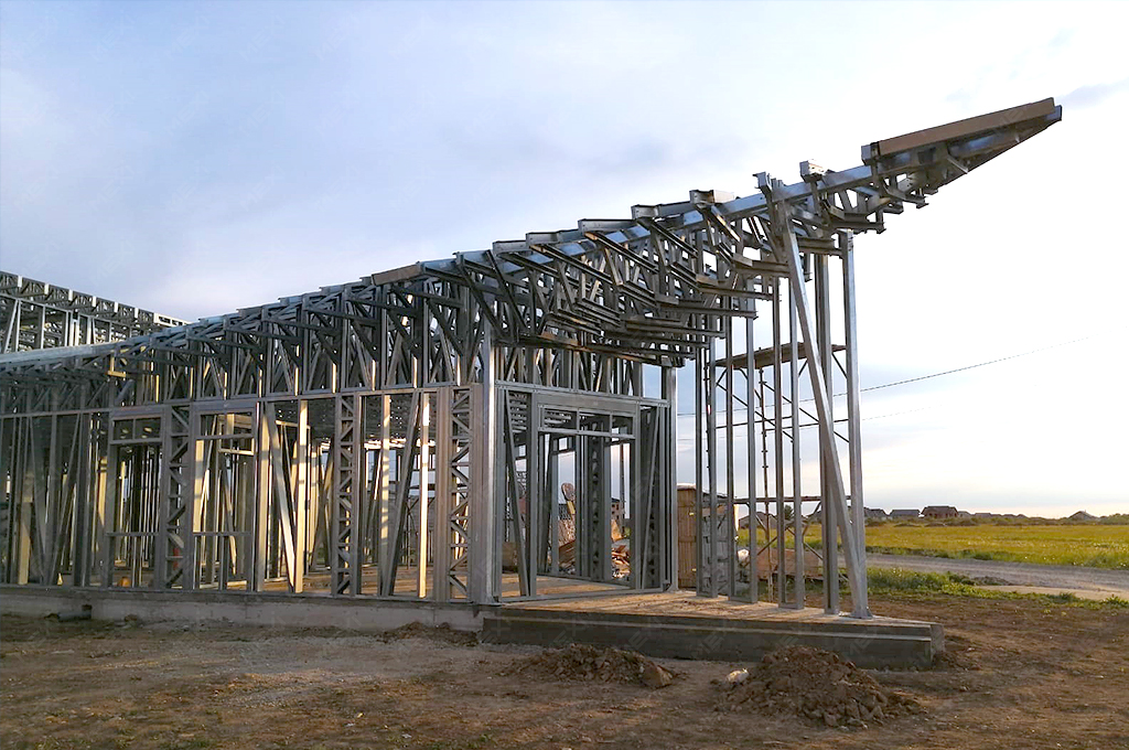 modern veterinary clinic construction with metal structures