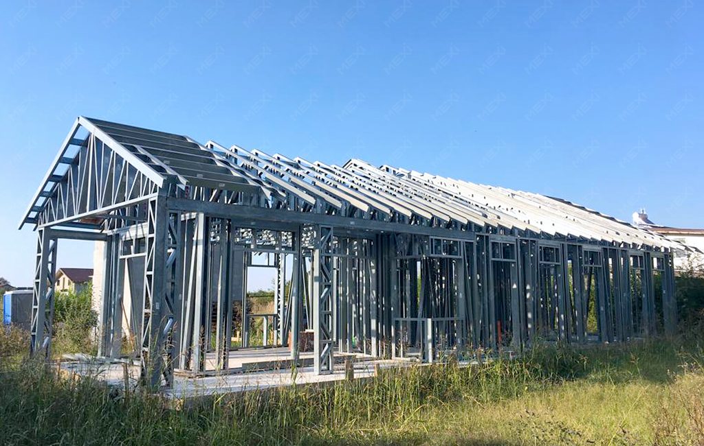 one floor house with framing system