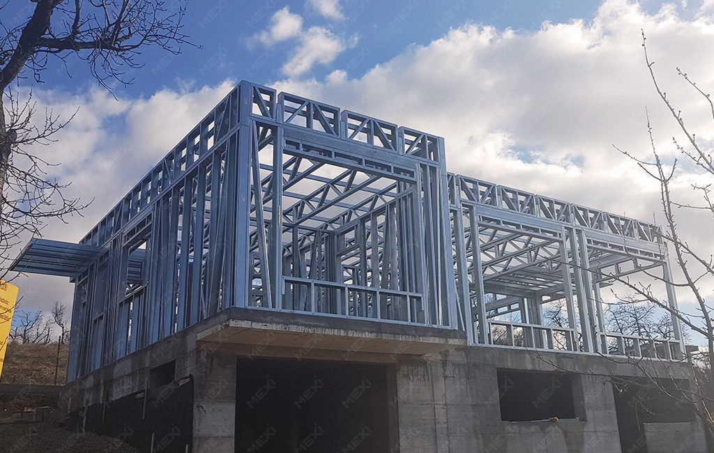 one storey house with basement light steel structure