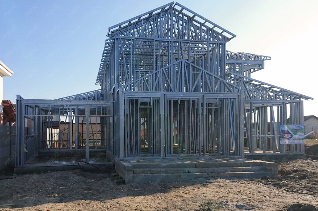 two storey house on metal structure