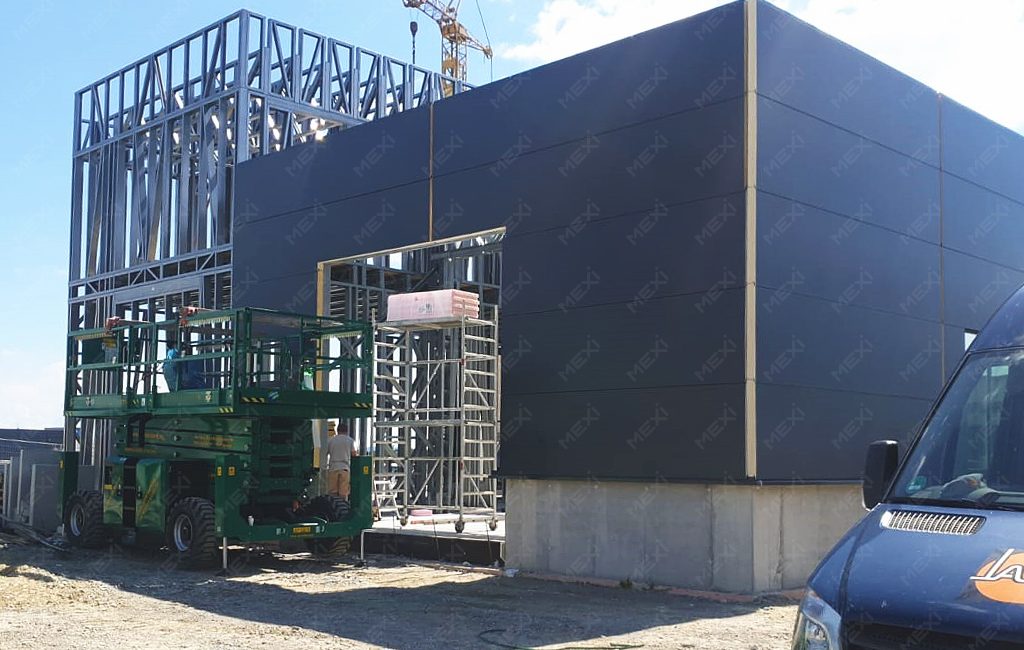 small warehouse on light steel structure constructed in germany