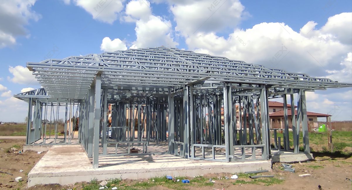 family house on light steel structure