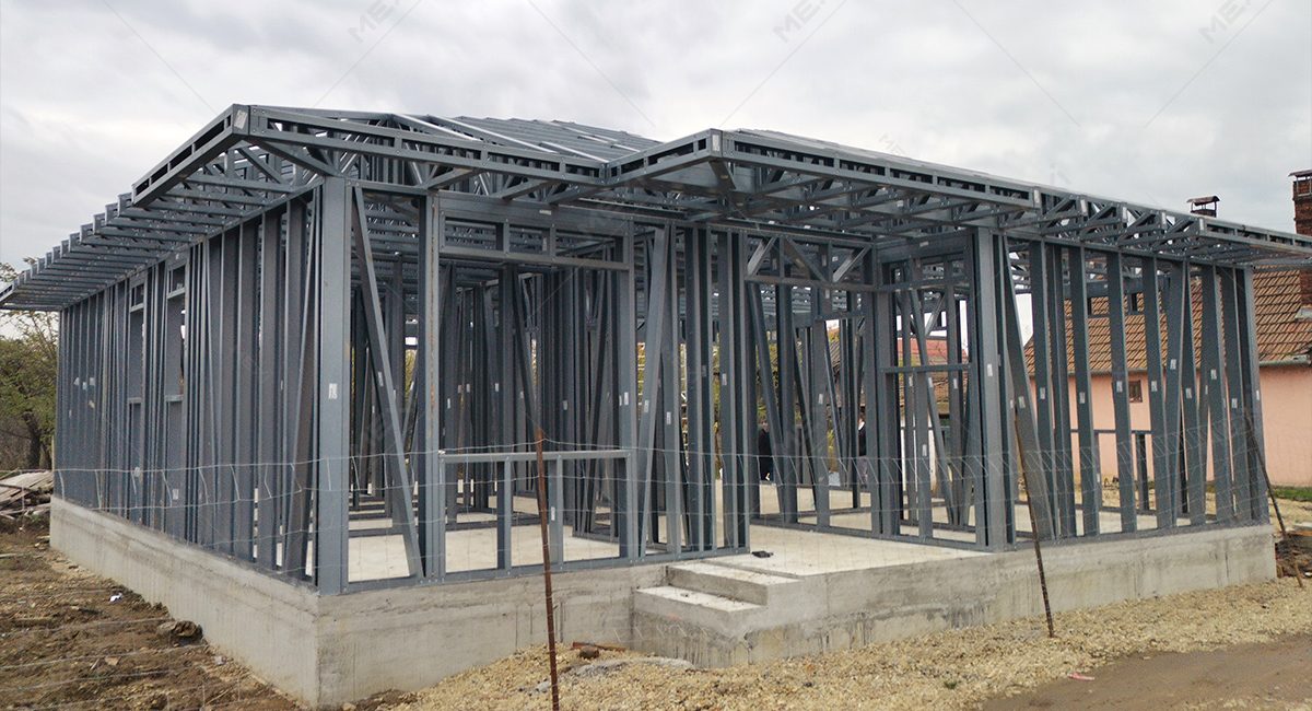 fast construction of residential house with steel profiles