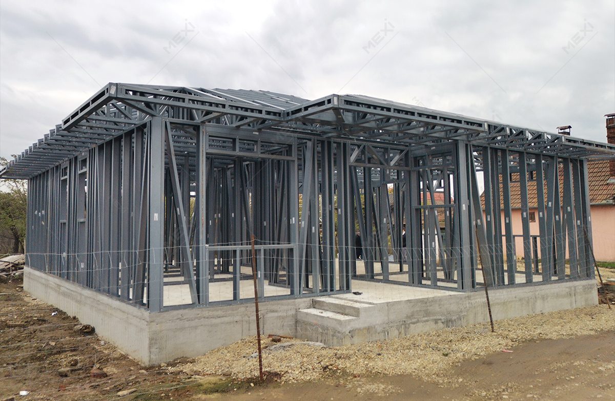 fast construction of residential house with steel profiles