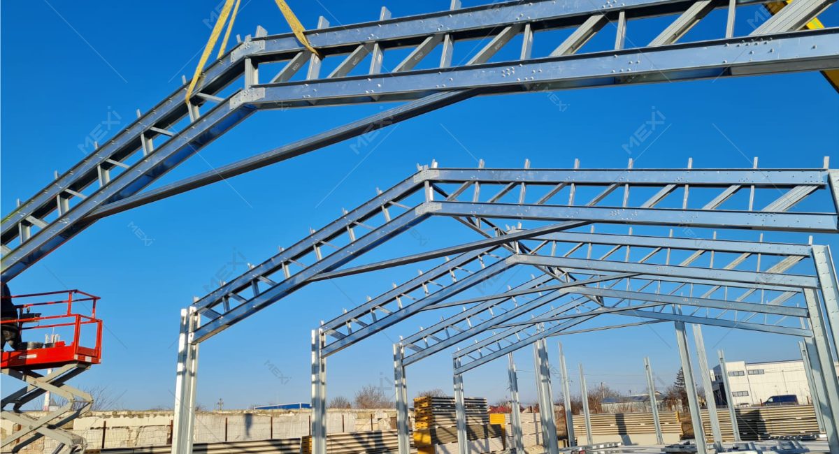 metal hall built on light steel structure