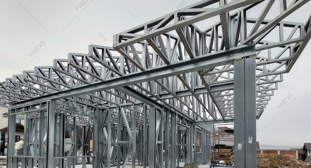 residential house from light metallic profiles