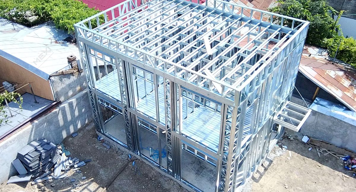 two storey house built on lgsf framing system