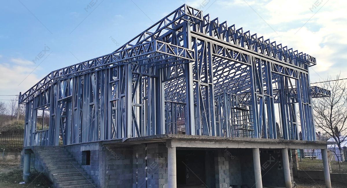 Residential building on light steel frames