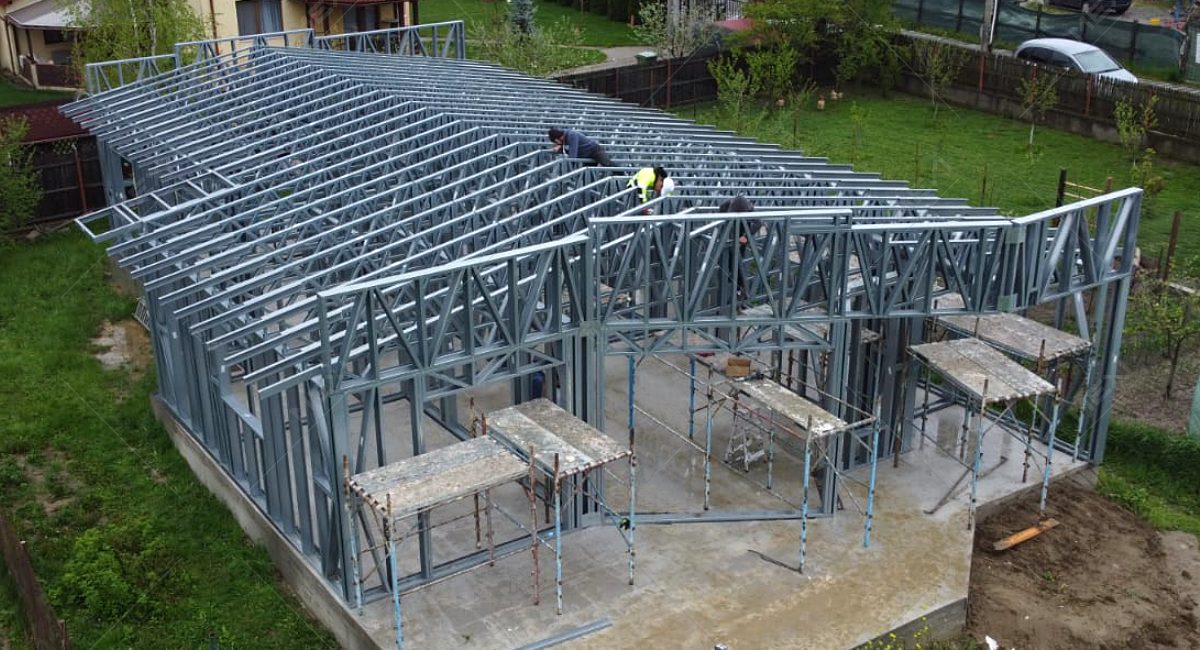spacious house construction on LGSF system