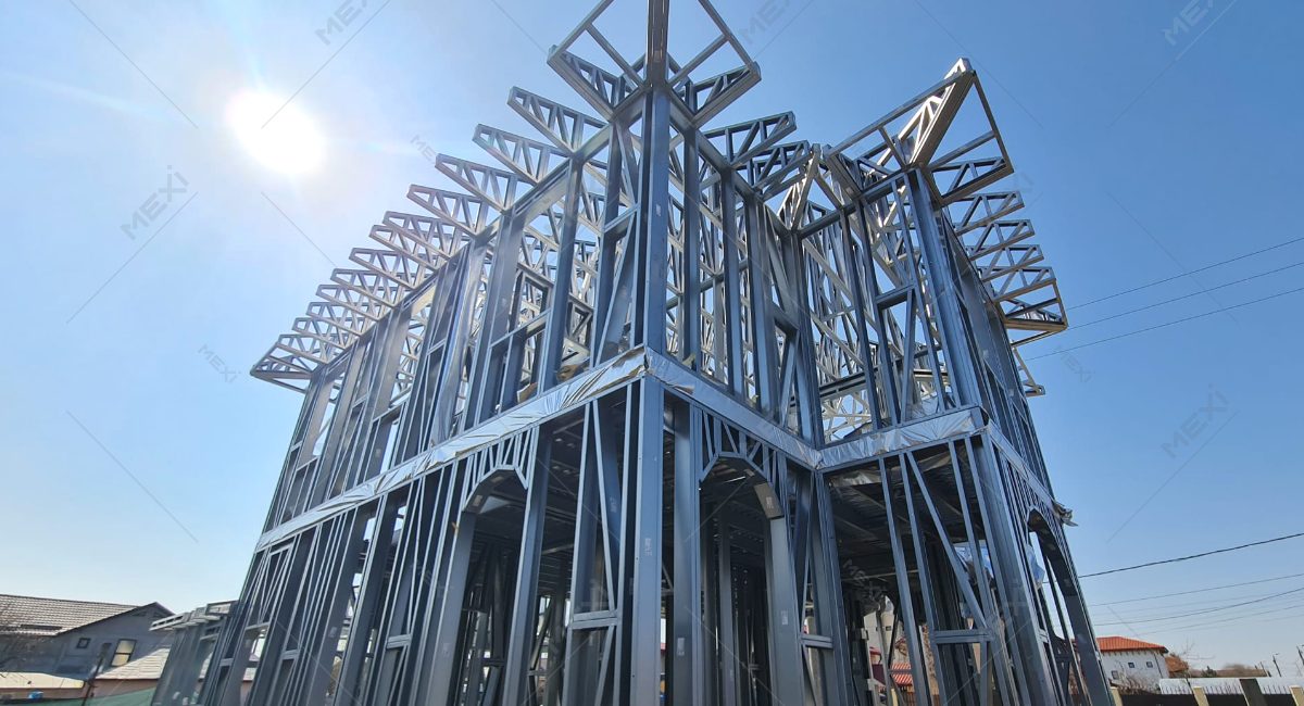 One storey house built on light steel framing system