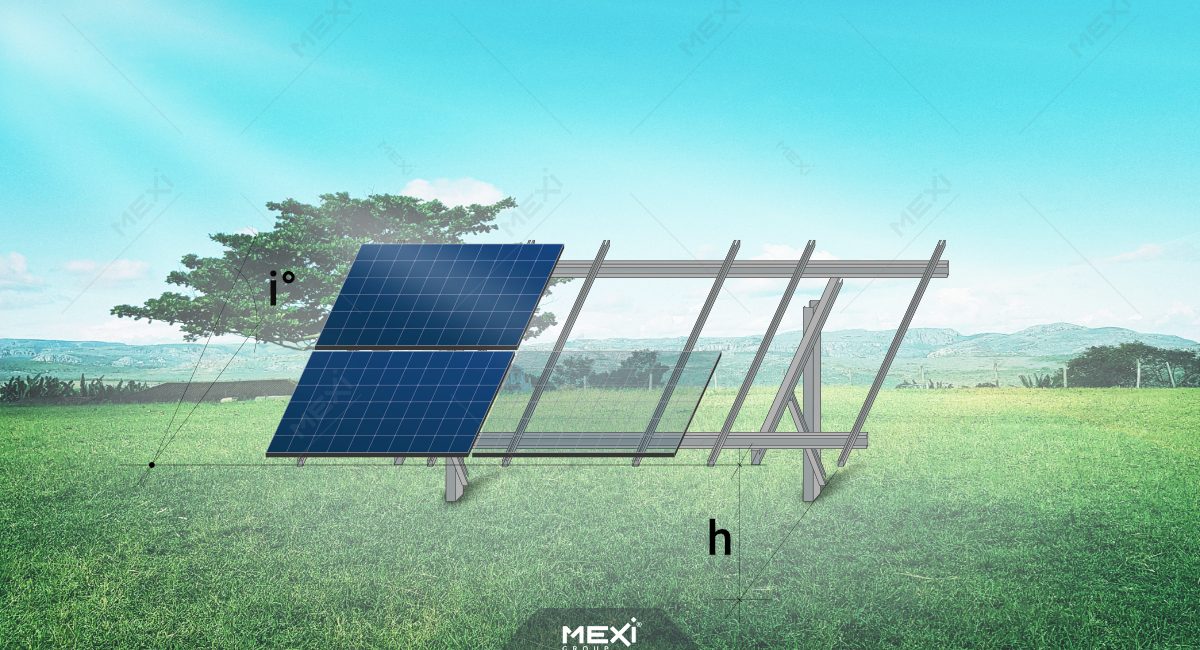 photovoltaic support structure with one pillar in the ground