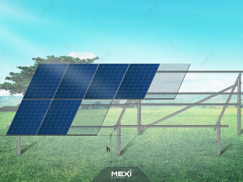 solar structure with two pillars in the ground