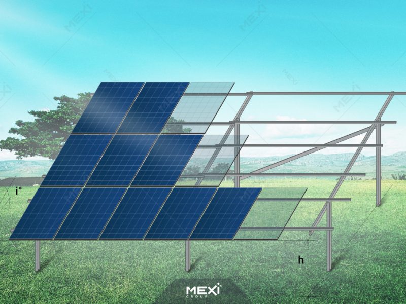 photovoltaic structure anchored in ground