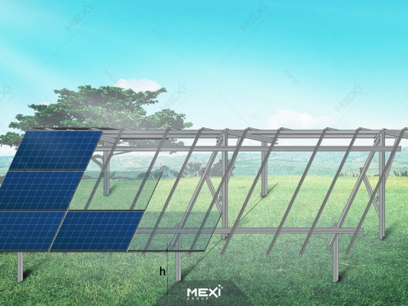 east west oriented solar structure for solar farms