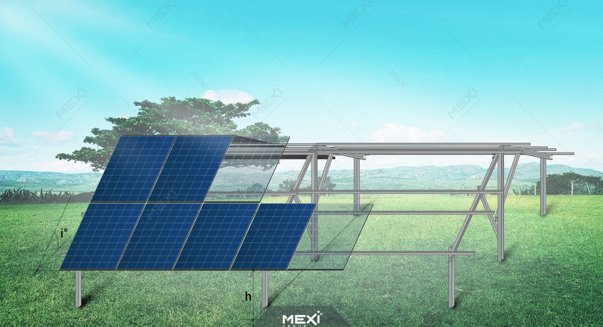 east-west oriented photovoltaic structure for solar parks
