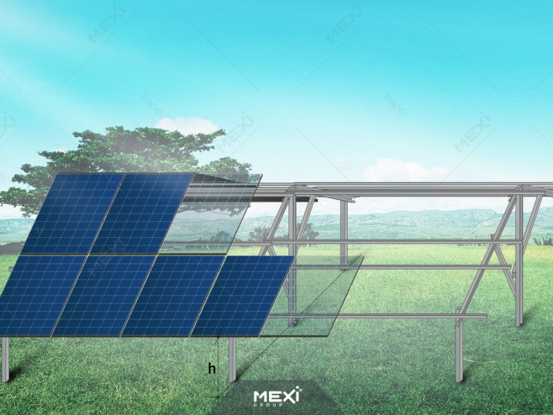 east-west oriented photovoltaic structure for solar parks