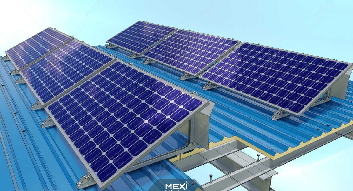 angled photovoltaic panel support structure