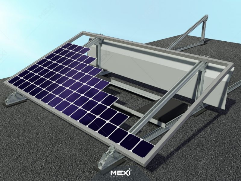photovoltaic support structure for flat roof