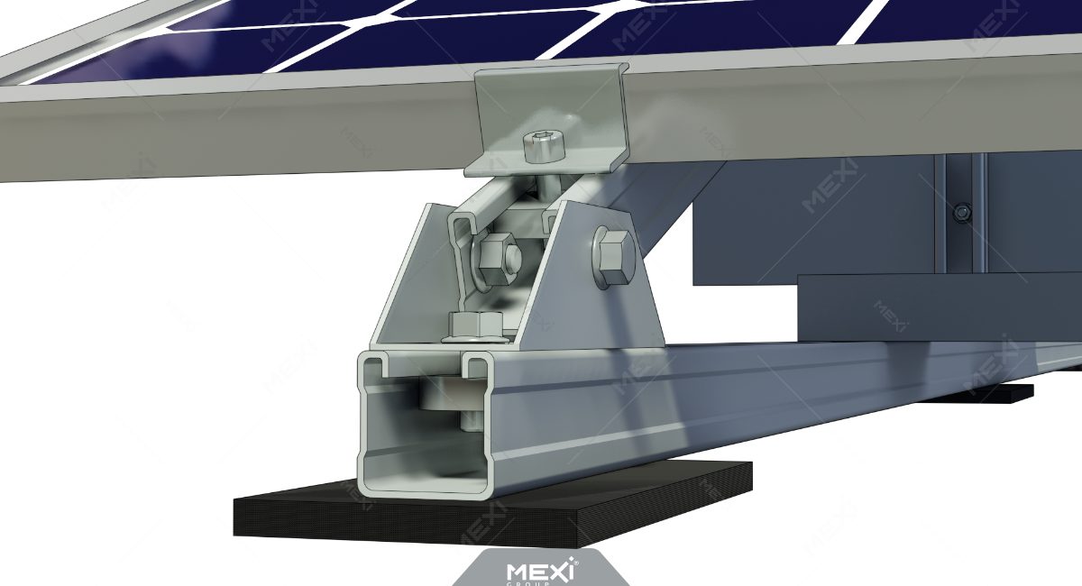 photovoltaic panel mounting system on flat roof