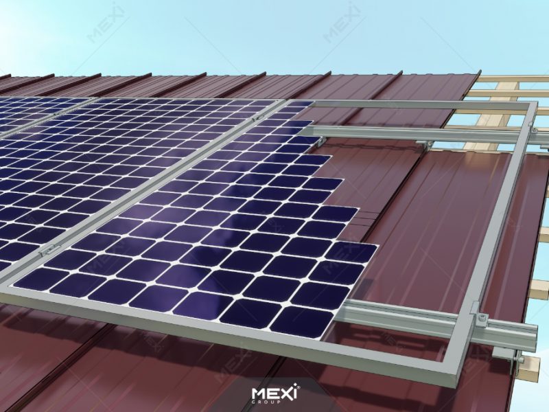photovoltaic mounting system on seam metal sheet