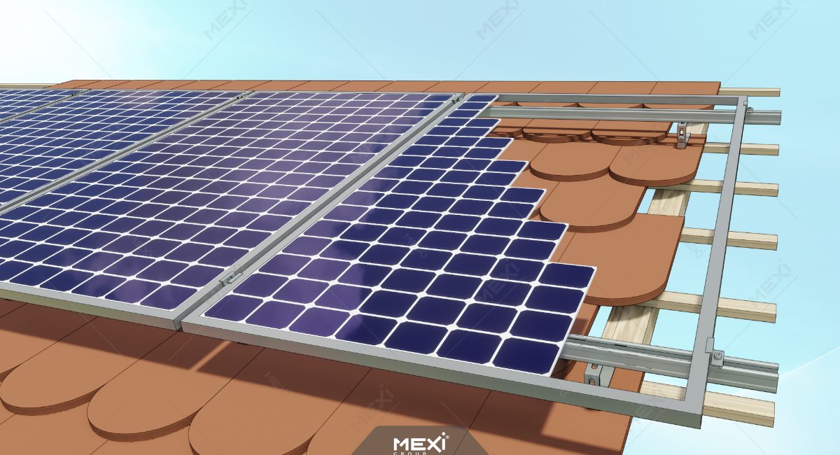 photovoltaic mounting system for flat tiled roofs