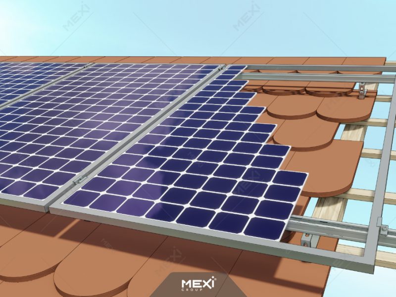 photovoltaic mounting system for flat tiled roofs