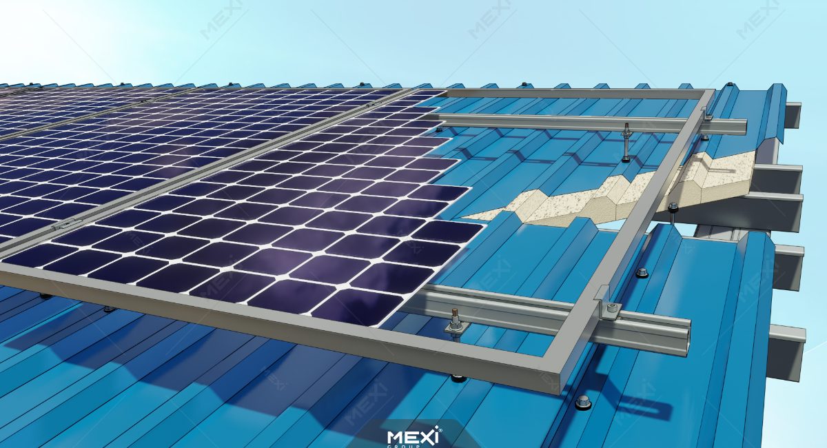 solar mounting for isopanel covered roof structure
