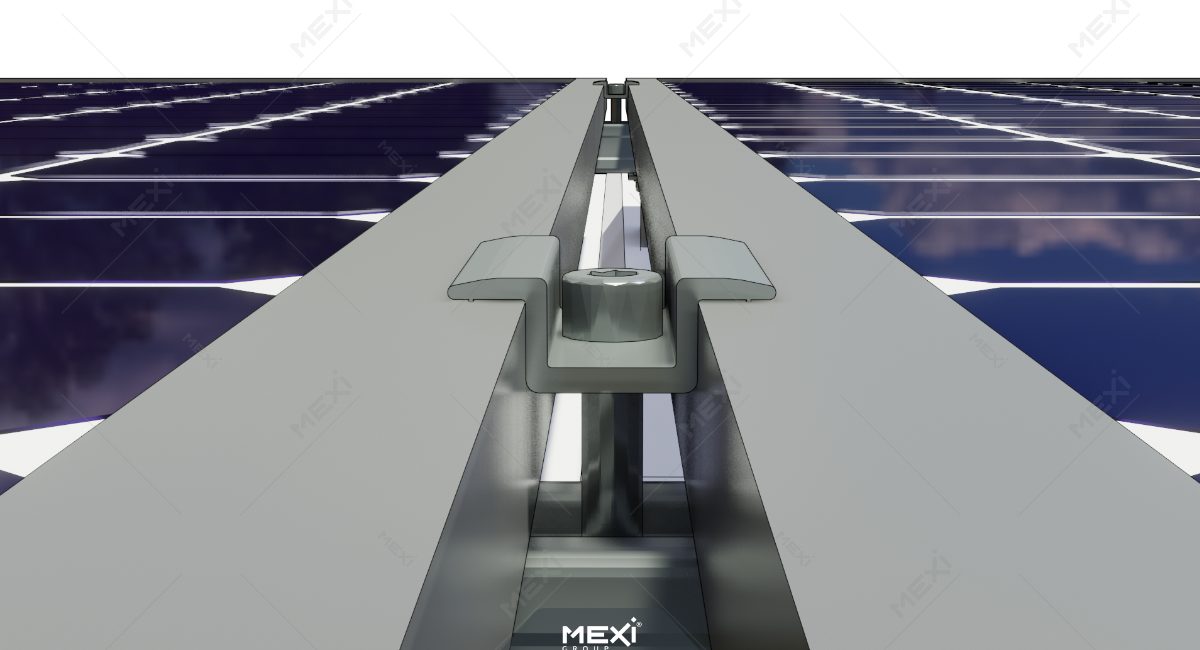 intermediate fixing clamp between photovoltaic panels