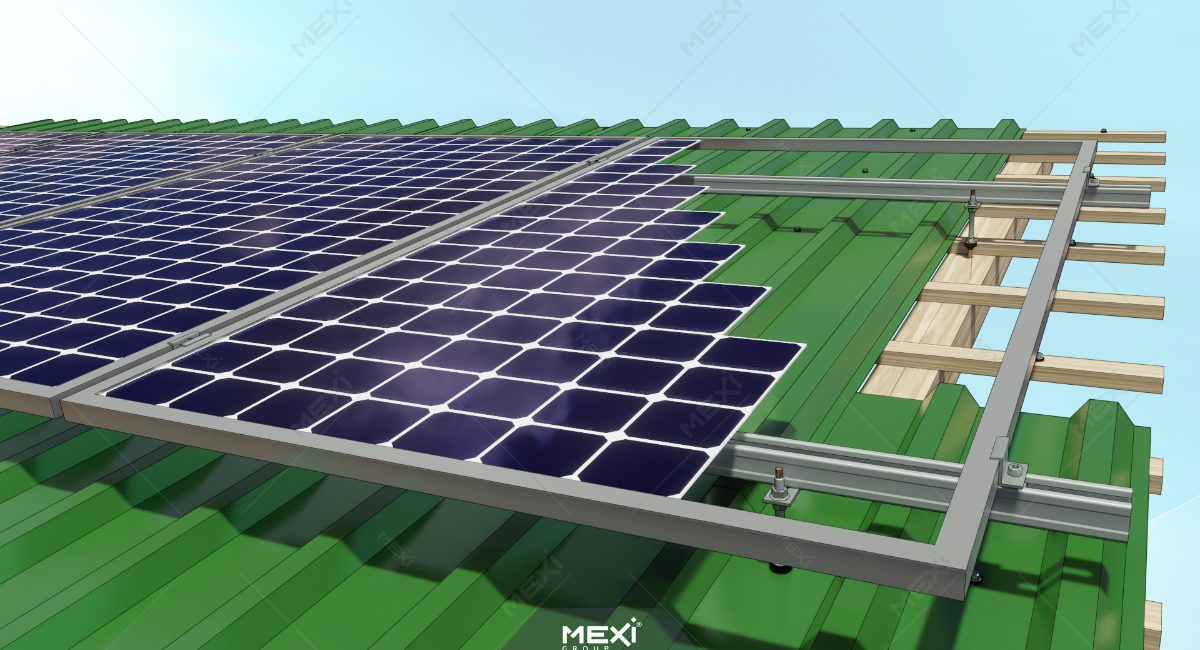 photovoltaic mounting system for roof with corrugated metal sheet