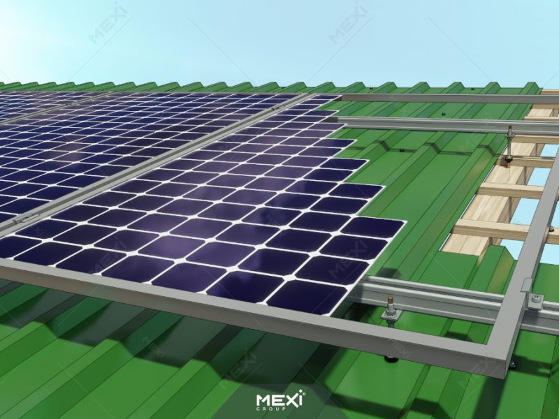 photovoltaic mounting system for roof with corrugated metal sheet