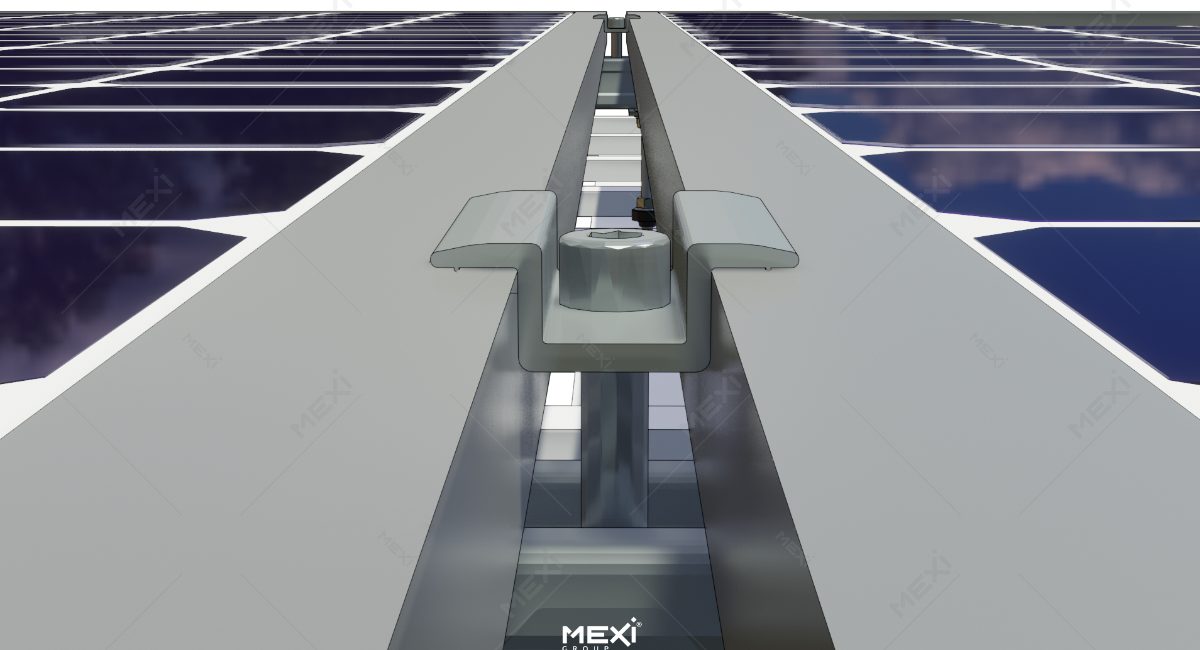 intermediate clamp for fixing photovoltaic panels to mounting rail