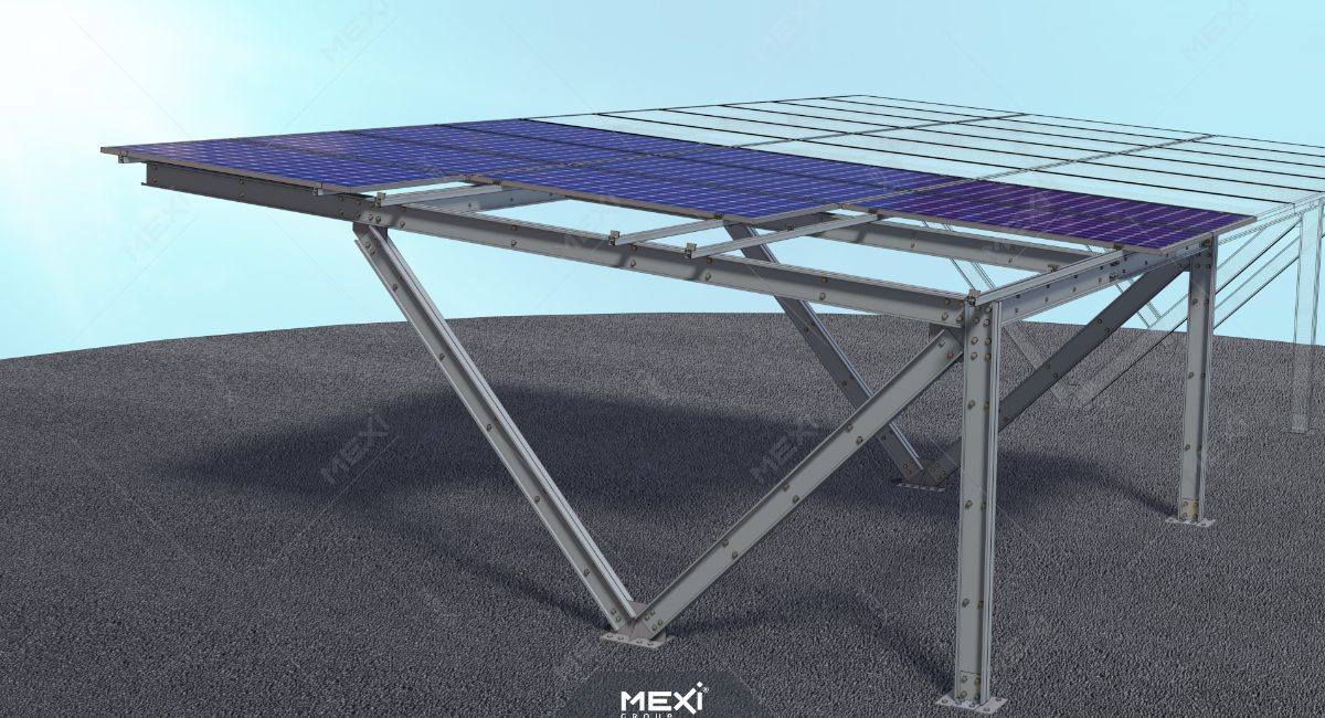 photovoltaic carport model on light steel structure
