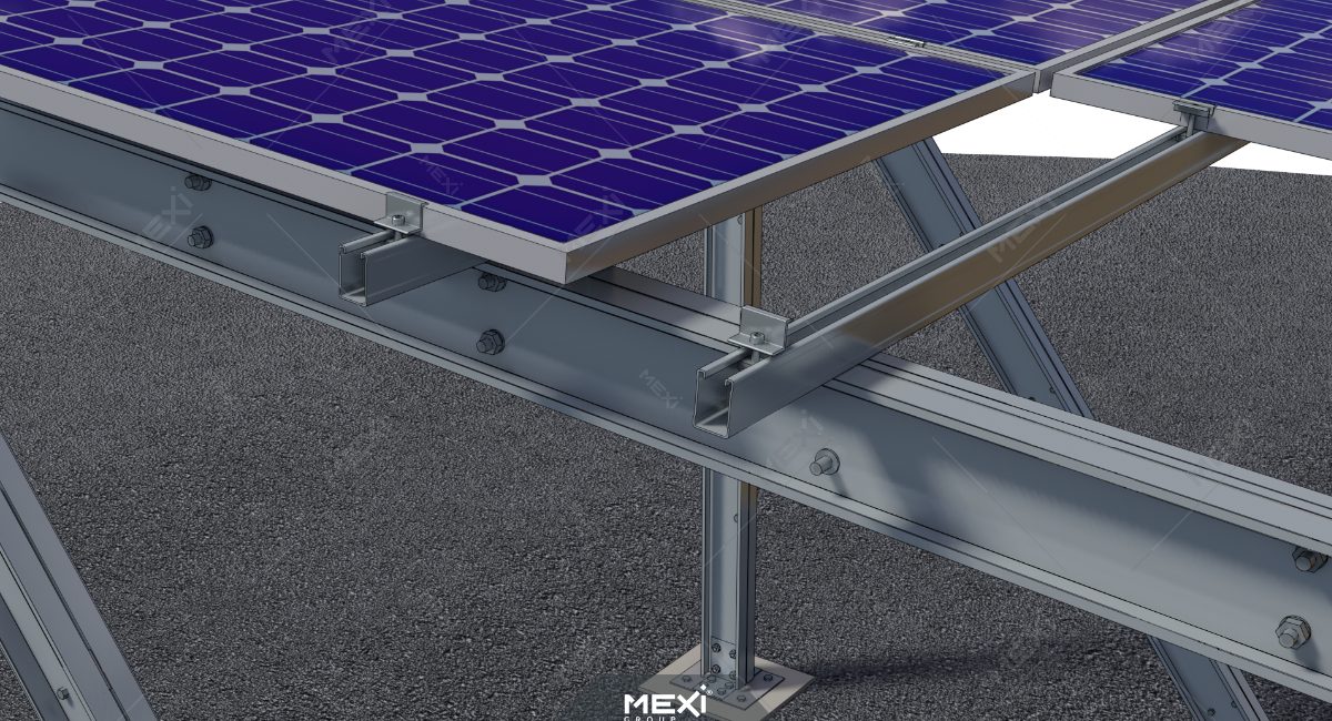 photovoltaic panels mounted on carport structure