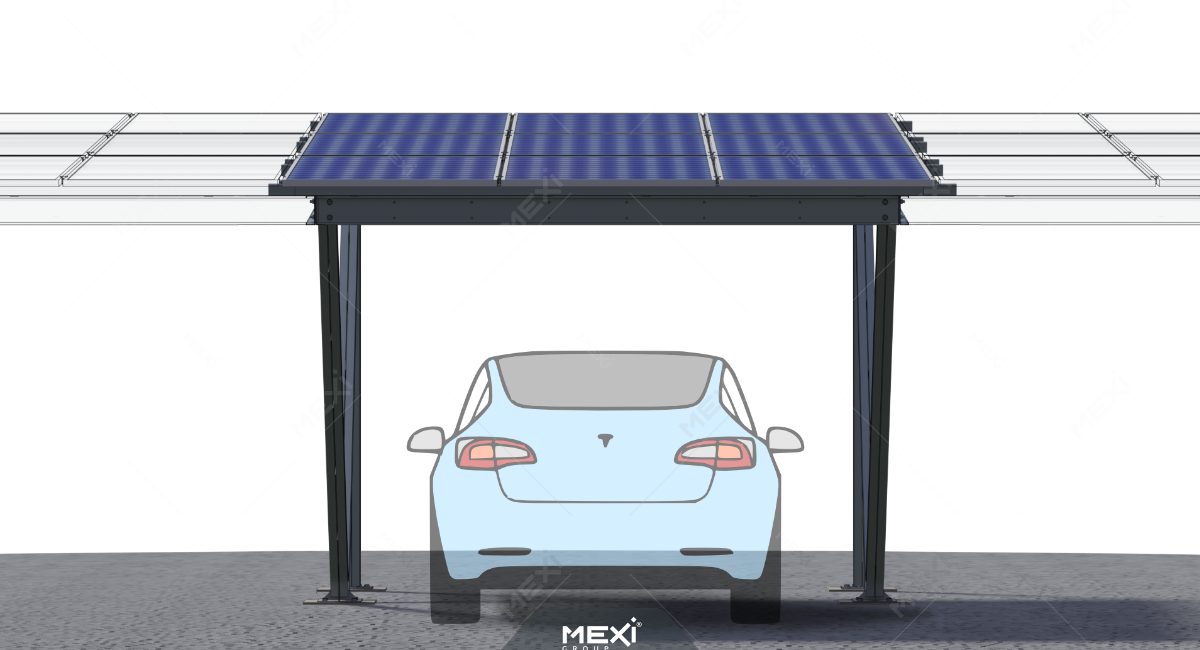 photovoltaic carport for one parked car