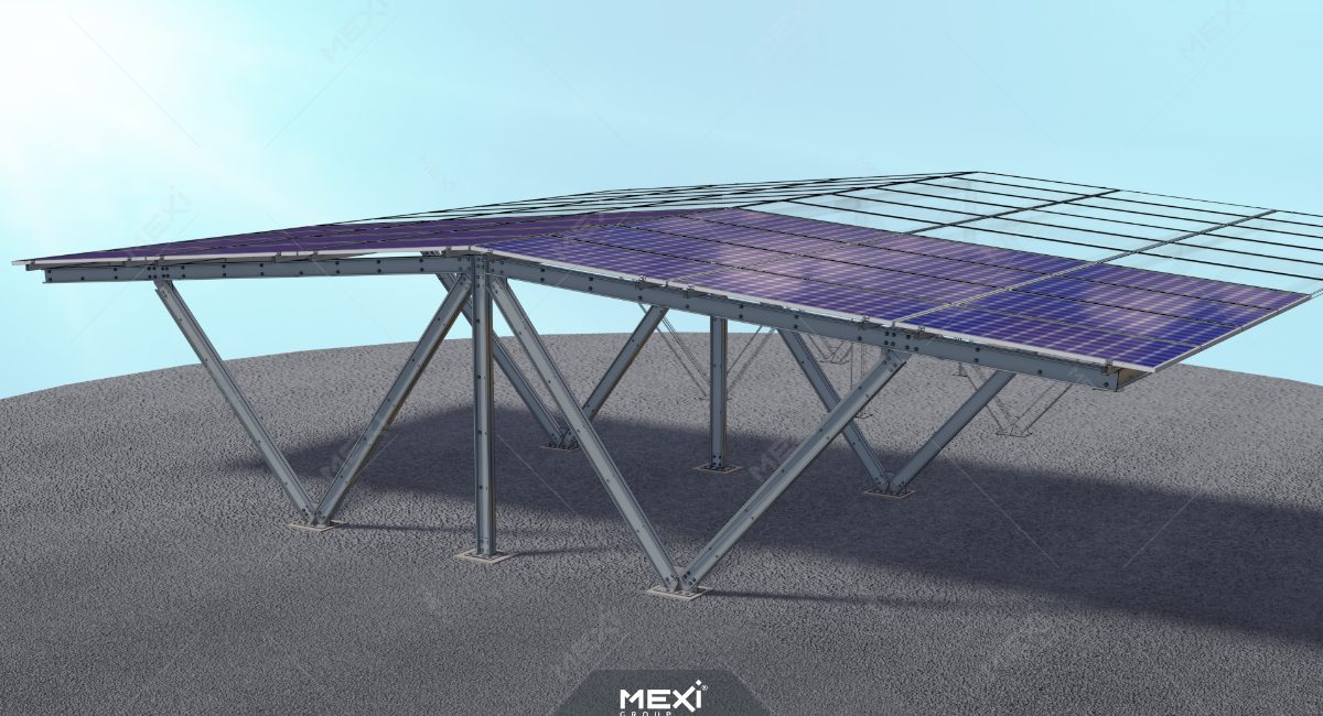 photovoltaic carport model built on light steel framing system