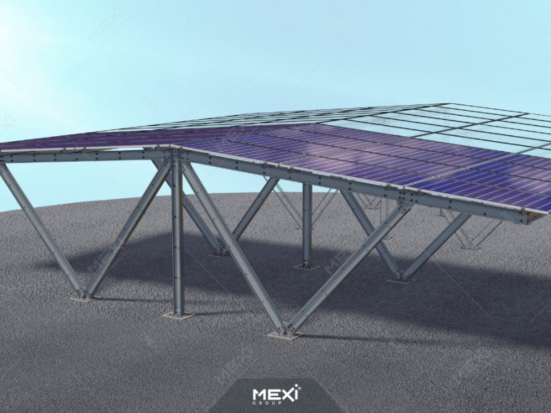 photovoltaic carport model built on light steel framing system